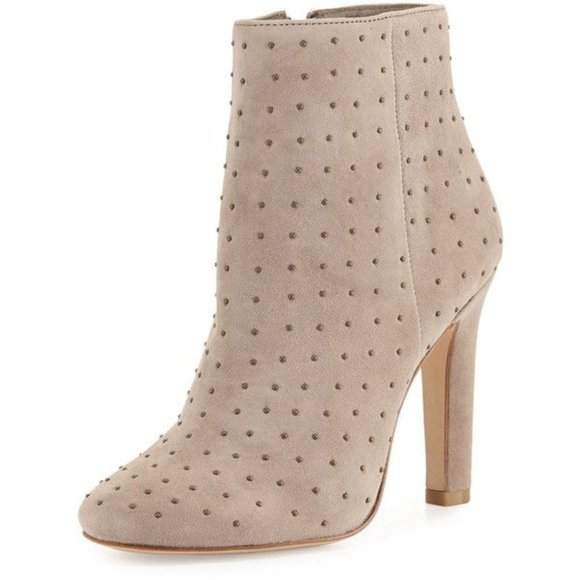 JOIE BOOT HACHIRO GRAVEL SUEDE BRONZE STUDS ANKLE BOOTIE 7.5 NWT